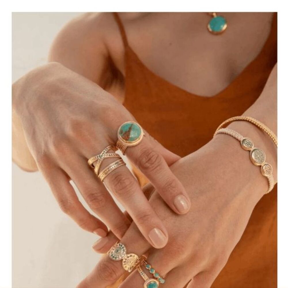Anna Beck Turquoise Multi-Stone Stacking Ring- size 6 - Picture 8 of 9